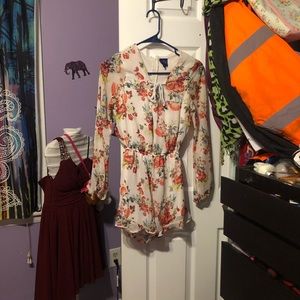 WHITE FLORAL ROMPER (beauty& the beast collection)